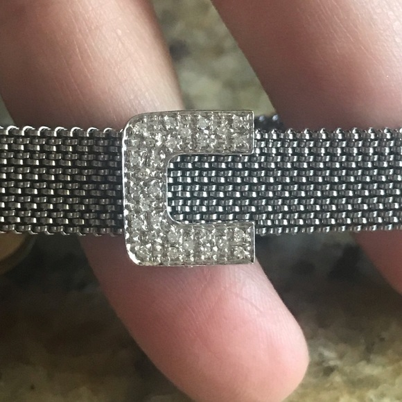 NWOT 14kt Wht Gold/Dia Charm Bracelet - Picture 2 of 8